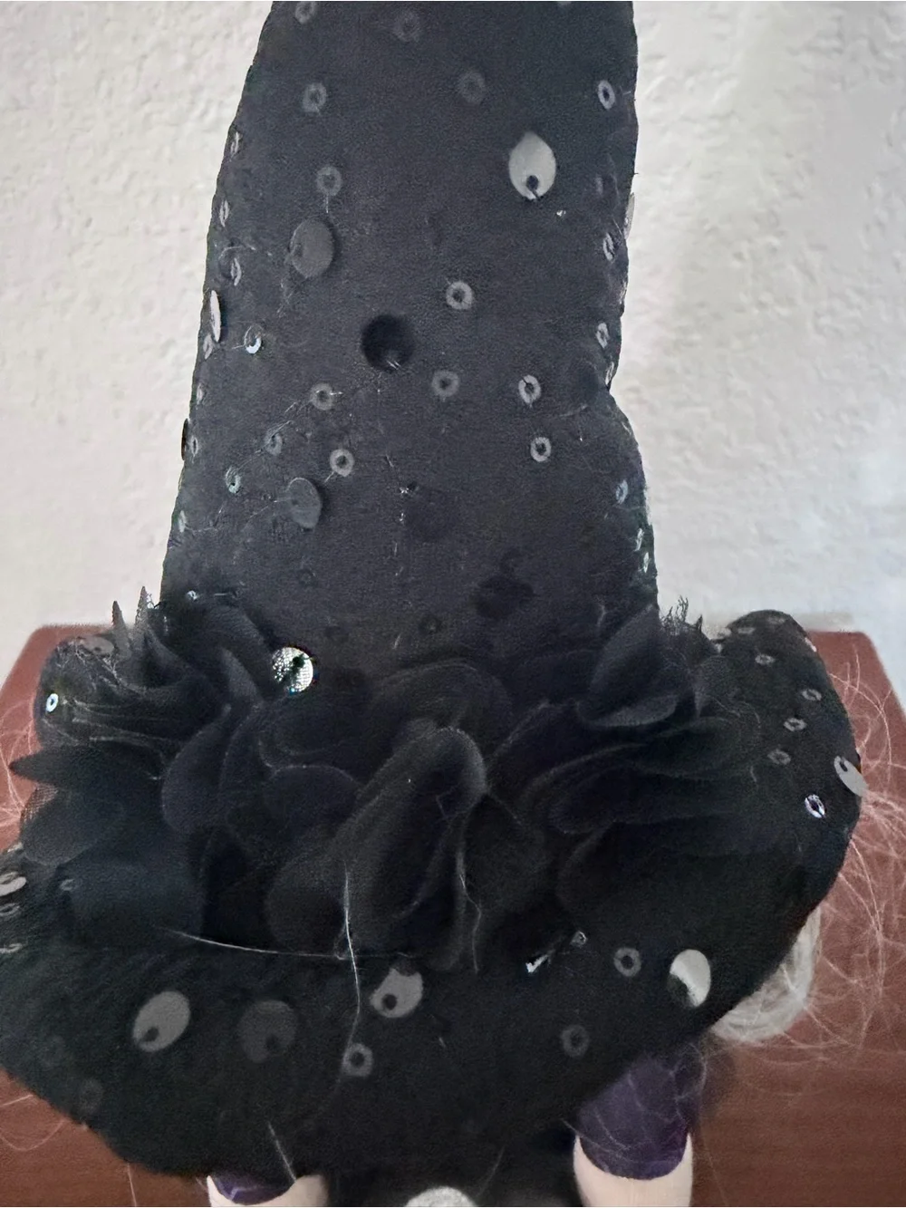 Bella Luxx Black and Purple Witch Doll with Silver Jack-O'-Lantern